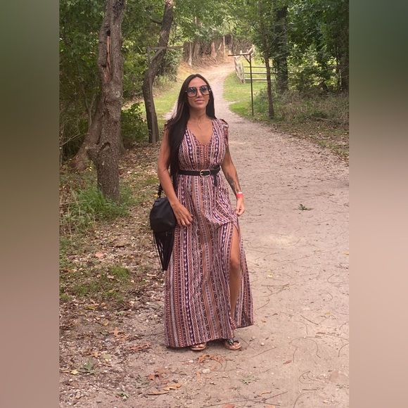 ALL OVER PRINT LONG DRESS - Picture 4 of 4